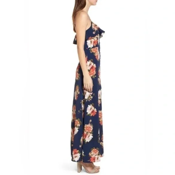 Band Of Gypsies Button Front Down Flounce Floral Maxi Dress ๐ - Picture 9 of 16